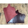 Demi-peau de cuir de veau BOX - Tannage ferme - bordeaux - Cuirenstock