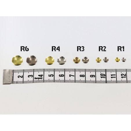 Lot de 20 rivets simple calotte acier finition laiton taille R1