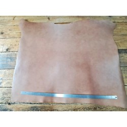 Collet de vache tannage végétal lisse - Beige rosé - Cuir en Stock