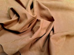 Demi peau de veau nubuck - CARAMEL - maroquinerie - ameublement - Cuir en stock