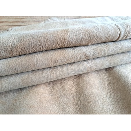 Demi peau de veau nubuck - SABLE - maroquinerie - ameublement - cuir en stock
