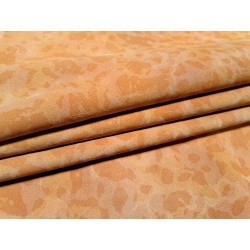 Demi peau de veau velours - camouflage - Orange - Cuir en Stock