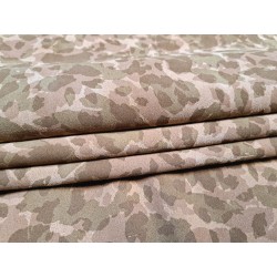Demi peau de veau velours - camouflage - beige - Cuir en Stock