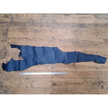 peau de cuir de requin - bleu marine - cuir en stock