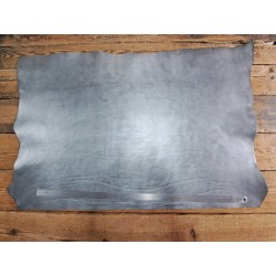 Collet de vache tannage végétal grainé - Argent mat - Cuir en stock