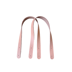 Paire de anses en cuir - rose saumon - prêtes à poser - maroquinerie - Cuir en Stock