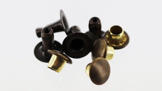 lot de 20 rivets simple calotte bronze vieilli taille R3 accessoire maroquinerie cuir en stock