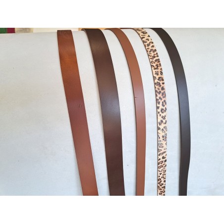 Lot de 5 bandes de cuir - 2ème choix - anses - lanière - ceinture - bracelet - sellerie - cuirenstock