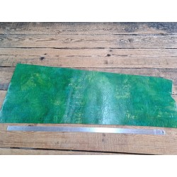 Bande de collet tannage végétal craquelé - Vert - Cuir en Stock