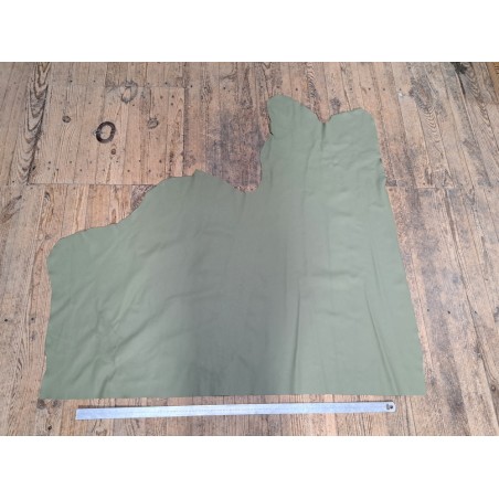 Demi-peau de cuir de vache grainée - vert de gris- maroquinerie - cuir en stock