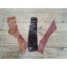 Lot de 3 morceaux de cuir de crocodile véritable brun - bijou - maroquinerie - accessoire - Cuir en stock