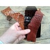 Lot de 3 morceaux de cuir de crocodile brun - Cuir en Stock