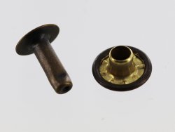 rivet simple calotte acier professionnel bronze vieilli accessoire maroquinerie Cuir en Stock