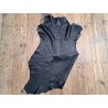 Peau de cuir de mouton crispé - noir satiné - maroquinerie ou vêtement - cuirenstock