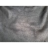 Peau de cuir de mouton crispé - noir satiné - maroquinerie ou vêtement - Cuir en stock