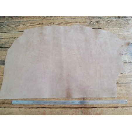 Collet de vache tannage végétal grainé nuancé marron - Cuir en Stock