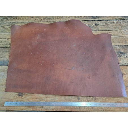 Collet de vache tannage végétal nuancé - Cognac - Cuir en Stock