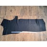 Demi-peau de cuir de taurillon - gros grain - couleur noir satiné - Cuir en stock