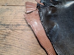 Lot de peaux de cuir de lézard - brun/noir- soldes - bijou - accessoire - incrustation - Cuir en Stock