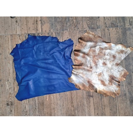 Lot de 2 peaux de cuir - promotions bonnes affaires - maroquinerie - Cuir en stock