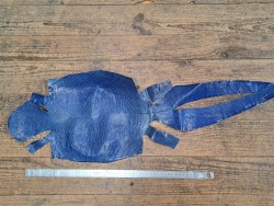 Lot de 2 peaux de cuir de lézard - C - Bleu jeans/Noisette