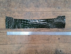 Peau de cuir de crocodile véritable - Vert anglais - Cuir en Stock