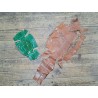 Lot de 2 peaux de cuir de lézard - C - Vert/Caramel