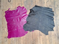 Lot de 2 peaux de cuir d'agneau et de chèvre - A - Cuir en Stock