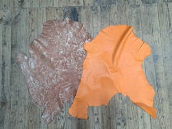 Lot de 2 peaux de cuir d'agneau et de chèvre - G - Cuir en Stock