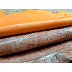 Lot de 2 peaux de cuir d'agneau et de chèvre - G - Cuir en Stock