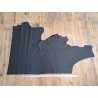 Grand morceau de cuir de vache grainé - Noir mat - A - Cuir en Stock
