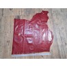 Demi-peau de cuir de vachette ciré pullup - Tannage végétal - Rouge -A