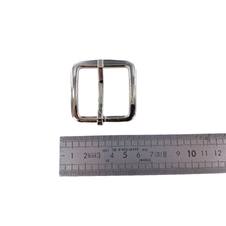 Boucle de ceinture rectangulaire trapèze - Nickelé - 35mm
