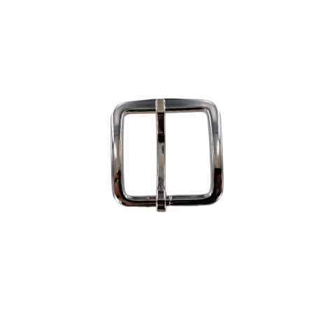 Boucle de ceinture rectangulaire trapèze - nickelé- 35 mm - bouclerie - accessoire - cuir en stock
