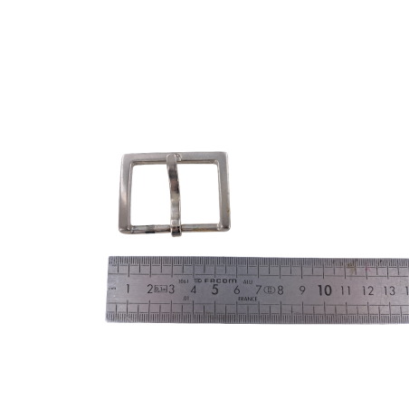 Boucle de ceinture arrondie argent brossé - 40mm