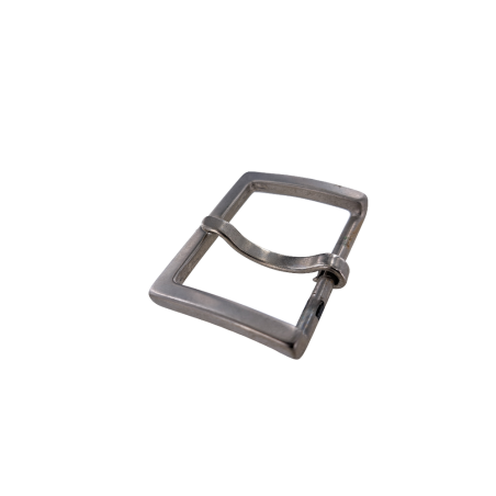Boucle de ceinture arrondie argent brossé - 40mm