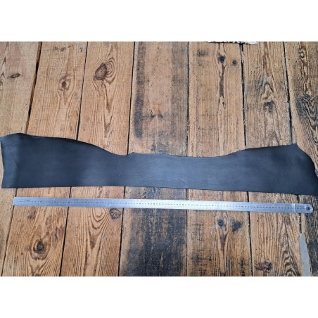 Bande de collet tannage végétal lisse - Noir mat - Cuir en Stock