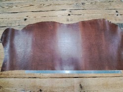 Collet de vache tannage végétal grainé -Châtaigne- Cuir en Stock