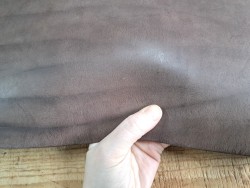 Cuir de collet de vache tannage végétal lisse - Brun taupe