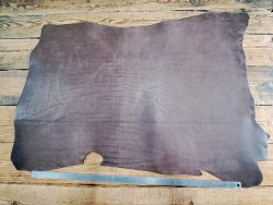 Cuir de collet de vache tannage végétal lisse - Brun taupe