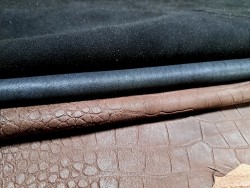 Lot de 3 peaux de cuir stretch - Cuir en Stock