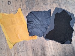 Lot de 3 peaux de cuir stretch - Cuir en Stock