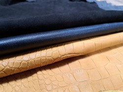 Lot de 3 peaux de cuir stretch - Cuir en Stock