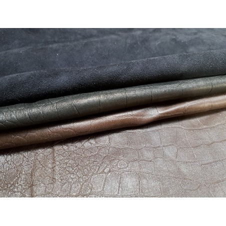 Lot de 3 peaux de cuir stretch - maroquinerie - Cuir en Stock