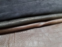 Lot de 3 peaux de cuir stretch - maroquinerie - Cuir en Stock