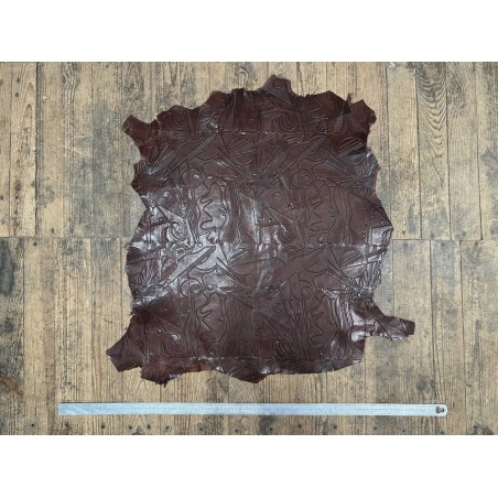 Peau de cuir de mouton grain sovietico brun choco - maroquinerie - ameublement - Cuir en Stock