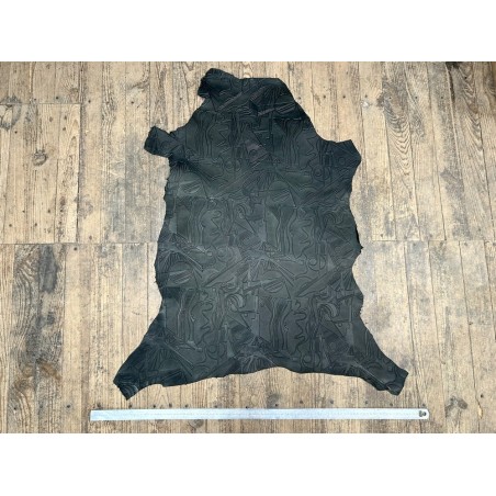 Peau de cuir de mouton grain sovietico noir mat - maroquinerie - ameublement - Cuir en Stock