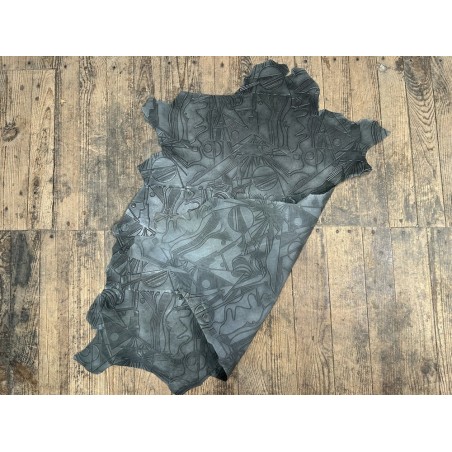 Peau de cuir de mouton grain sovietico gris - maroquinerie - ameublement - Cuir en Stock