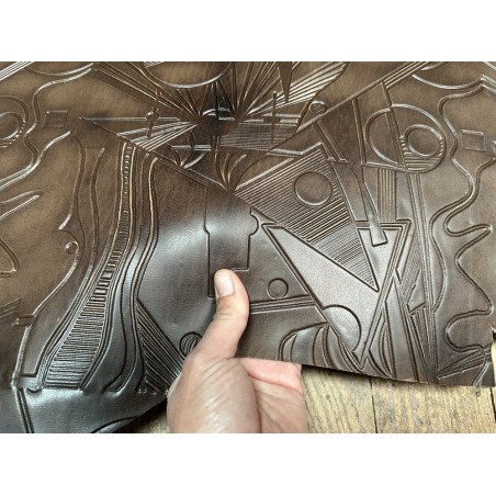 Peau de cuir de mouton grain sovietico brun café - maroquinerie - ameublement - Cuir en Stock
