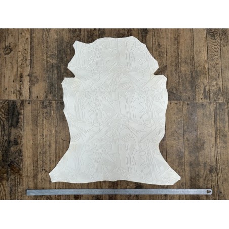 Peau de cuir de mouton grain sovietico blanc mat - maroquinerie - ameublement - Cuir en Stock